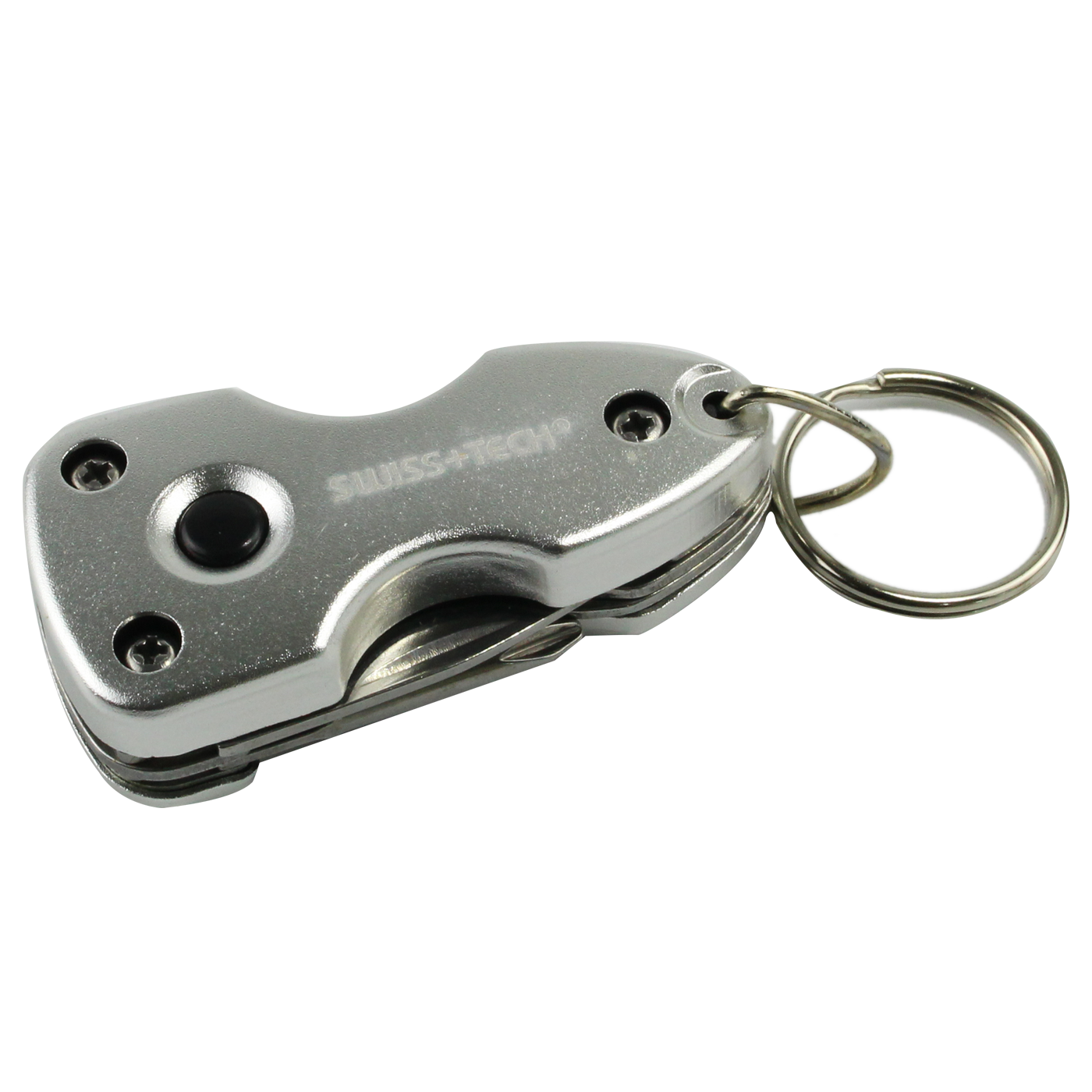 Shop888mall SWISS TECH มีดพับอเนกประสงค์แบบพกพา รุ่น Key Ring Multi-Tool 7-in-1 (สีเงิน) - Shop888mall - 1