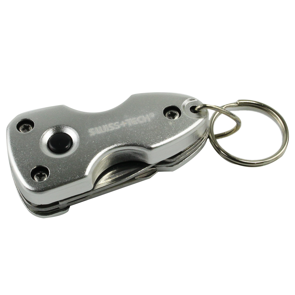 Shop888mall SWISS TECH มีดพับอเนกประสงค์แบบพกพา รุ่น Key Ring Multi-Tool 7-in-1 (สีเงิน) - Shop888mall - 1