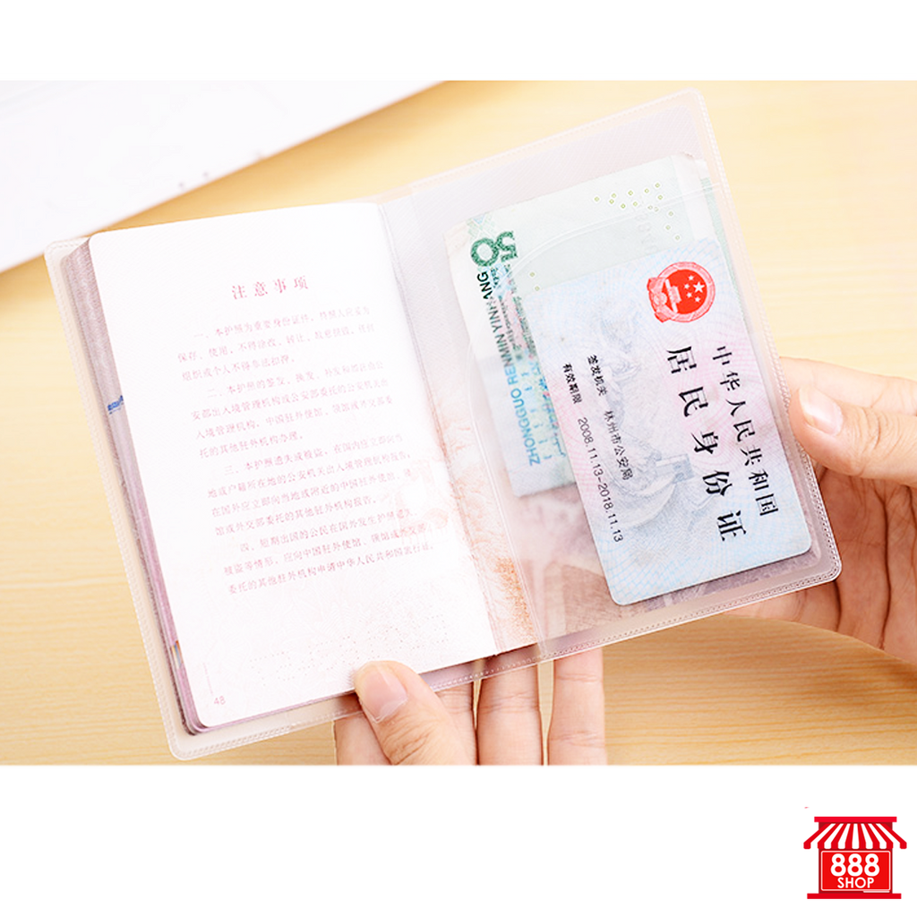 Shop888mall ซองพลาสติกกันน้ำสำหรับใส่พาสปอร์ต หนังสือเดินทางแบบใส 3 ชิ้น - Shop888mall - 6
