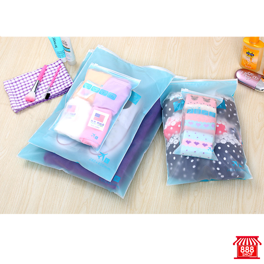 Shop888mall กระเป๋าพลาสติกใส่ของสำหรับจัดระเบียบกระเป๋าเดินทาง แบบมีซิป 3 ไซส์ - Shop888mall - 7