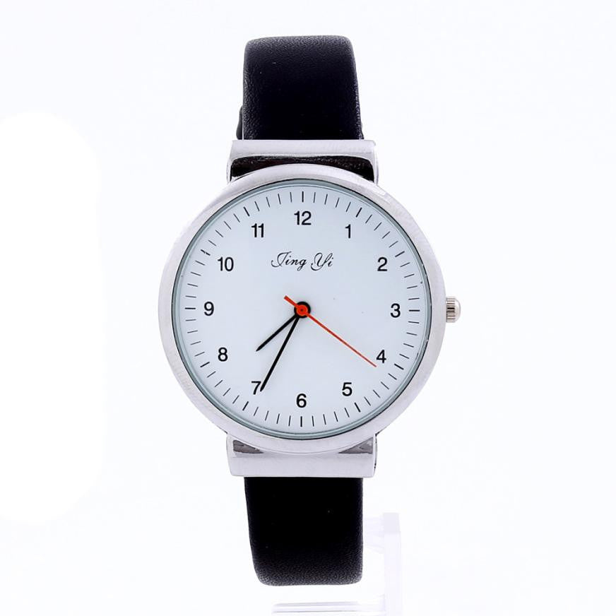 2016 Fashion Classical Women's Watch Roman Number Quartz Leather Wrist Watch Black White Leather Wristwatch montre femme