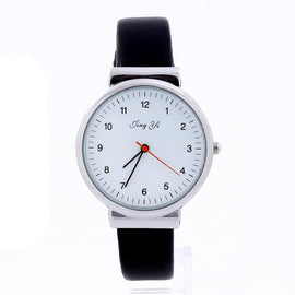 2016 Fashion Classical Women's Watch Roman Number Quartz Leather Wrist Watch Black White Leather Wristwatch montre femme